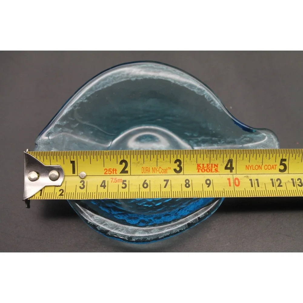 Set of 4 Pottery Barn Summer Fish Blue Glass Dip Bowls Fish Shaped Thailand